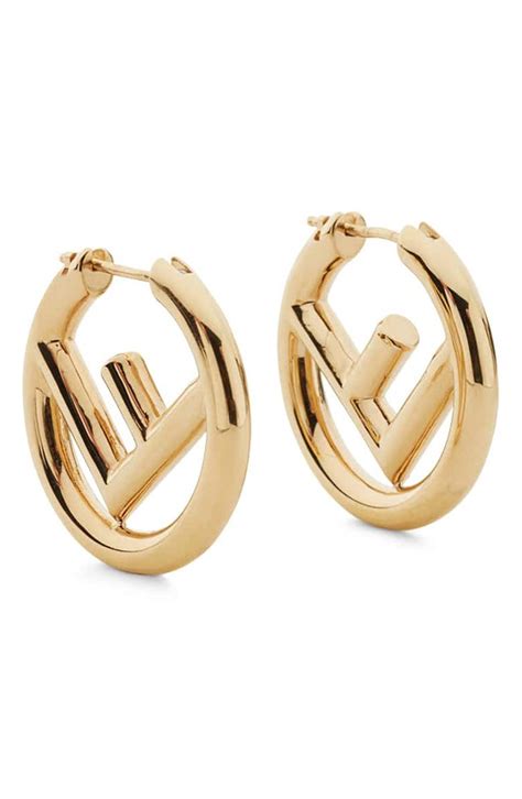 fendi earring sale|fendi small hoop earrings.